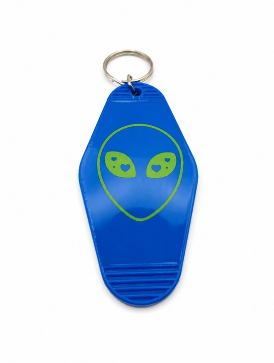 Handmade Accessories - Handmade Alien Motel Keychain Blue Resin Retro Y2K Keyring
